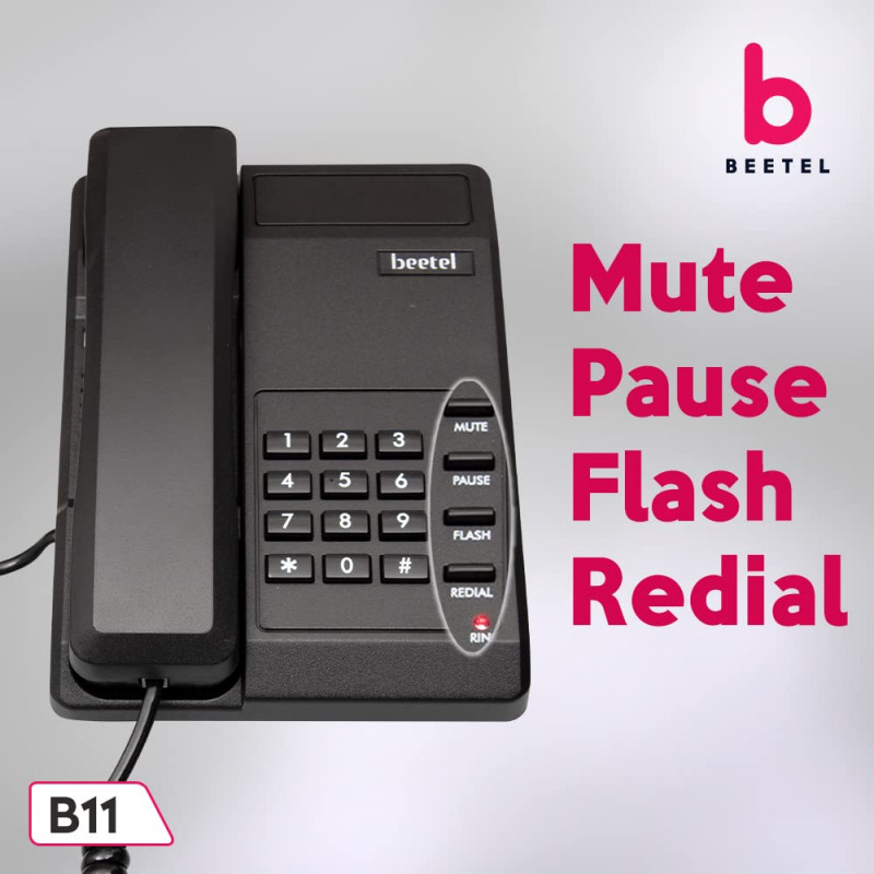 Beetel B11 Corded Landline Phone (Black)