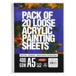 Anupam Acrylic Painting Loose Sheets (A5,400 GSM) -20 Sheets