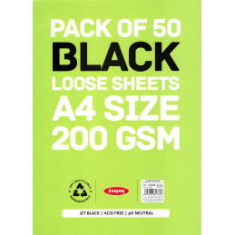Anupam Black Tinted Loose Sheets (A4,200 GSM) - 50 Sheets