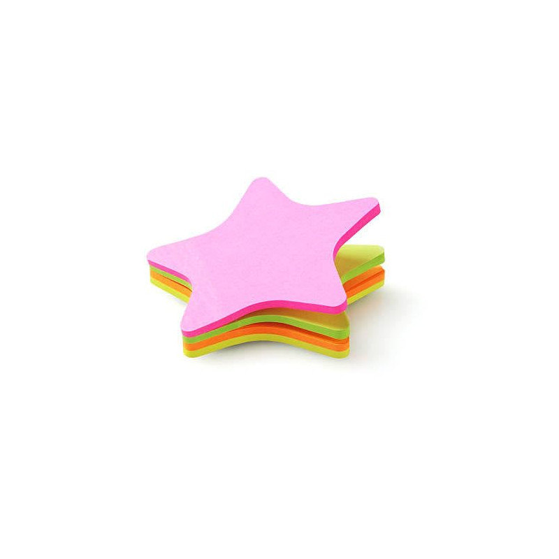 Star Shape Sticky Notes - Bright Colorful Sticky Pad 75 Sheets/Pad Self-Sticky Note Pads (Pack of 2)