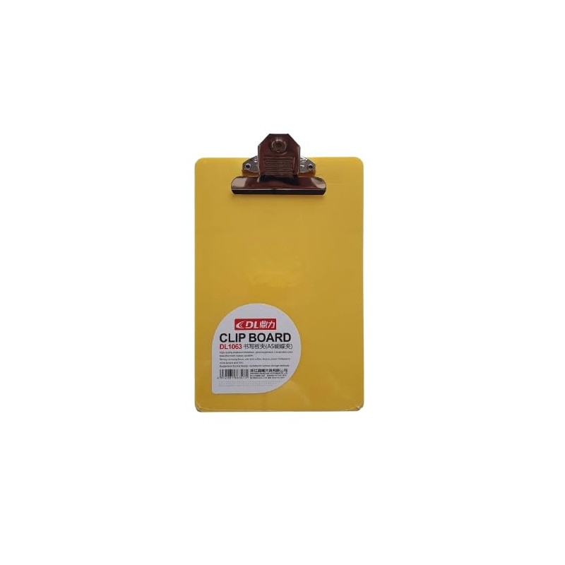 DL A5 Size Clip Board/Exam Pad/Clip Pad/Exam Board (Yellow)