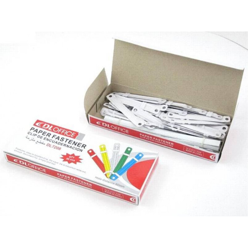 Plastic File Clips/File Fasteners (White, Pack of 50)  8 cm