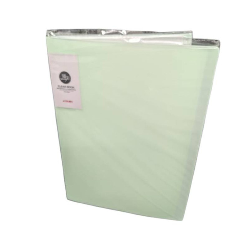 DL Display File/Folder for Documents,Certificates (A4 Size,40 Leaves, Mint Green) - Transparent Sleeves Pocket
