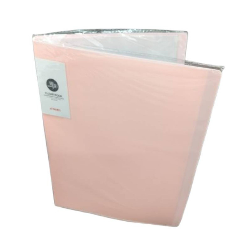 DL Display File/Folder for Documents,Certificates (A4 Size,40 Leaves,Pastel Pink) - Transparent Sleeves Pocket