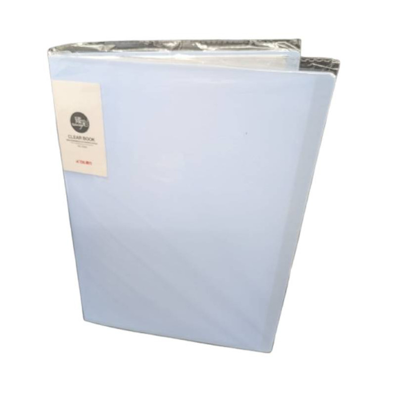 DL Display File/Folder for Documents,Certificates (A4 Size,40 Leaves,Pastel Blue) - Transparent Sleeves Pocket
