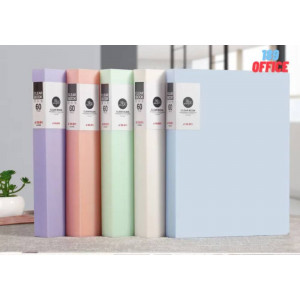 DL Display File/Folder for Documents,Certificates (A4 Size,40 Leaves,Peach) - Transparent Sleeves Pocket