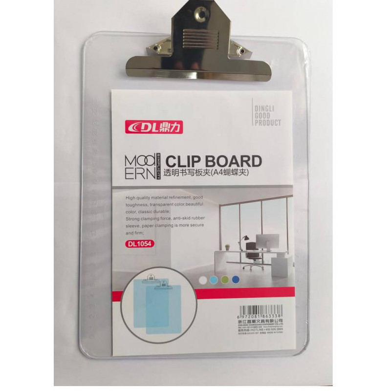 DL A4 Size (Transparent/Clear) Exam Pad/ Clip Board/Clip Pad/Exam Board - Recommeded for School Exams -Jumbo Clip