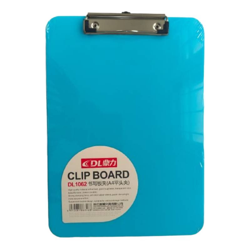 DL A4 Size Clip Board/Exam Pad/Clip Pad/Exam Board (Blue) - With Hanging Hook