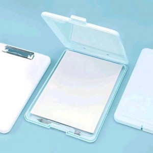 Clipster Storage Pad Plastic Portable Clipboard Writing Pad with Pen Holder, A4 Size,Blue (Pack of 1) - Keep 120 Sheets