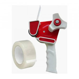DL 2 Inch PVC Tape Dispenser/Carton Sealer-Rubber Base, Ergonomic Grip-Fits 2 inch Tape -Sharp Blades