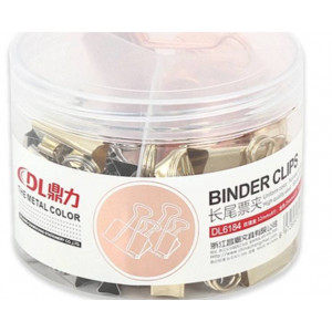 Metallic Colour Binder Clips (Mixed Colour -Silver-24 Pcs,Gold-12Pcs, Rose Gold - 6pcs) 25mm