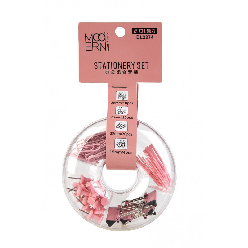 Dingli Office Stationery Set (Pastel Pink)