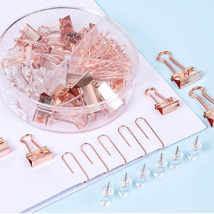 Dingli Office Stationery Set (Rose Gold,72 Pcs Set )