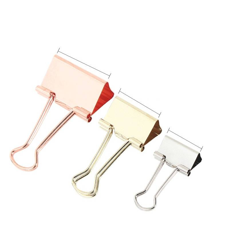 Binder Clips - Mixed Colour (Silver-24 Pcs,Gold-12Pcs, Rose Gold - 6pcs) 25mm Size