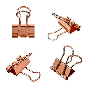 Rose Gold Colour Binder Clips (19mm,40 PCs)