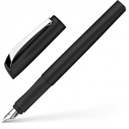 Schneider Ceod Shiny Fountain Pen (Right- and Left-Handers, M Nib, Includes Ink Cartridge Royal Blue) Spider Black