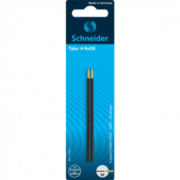 Schneider Take 4 Ball Point Pen Refills (Black,Pack of 2)