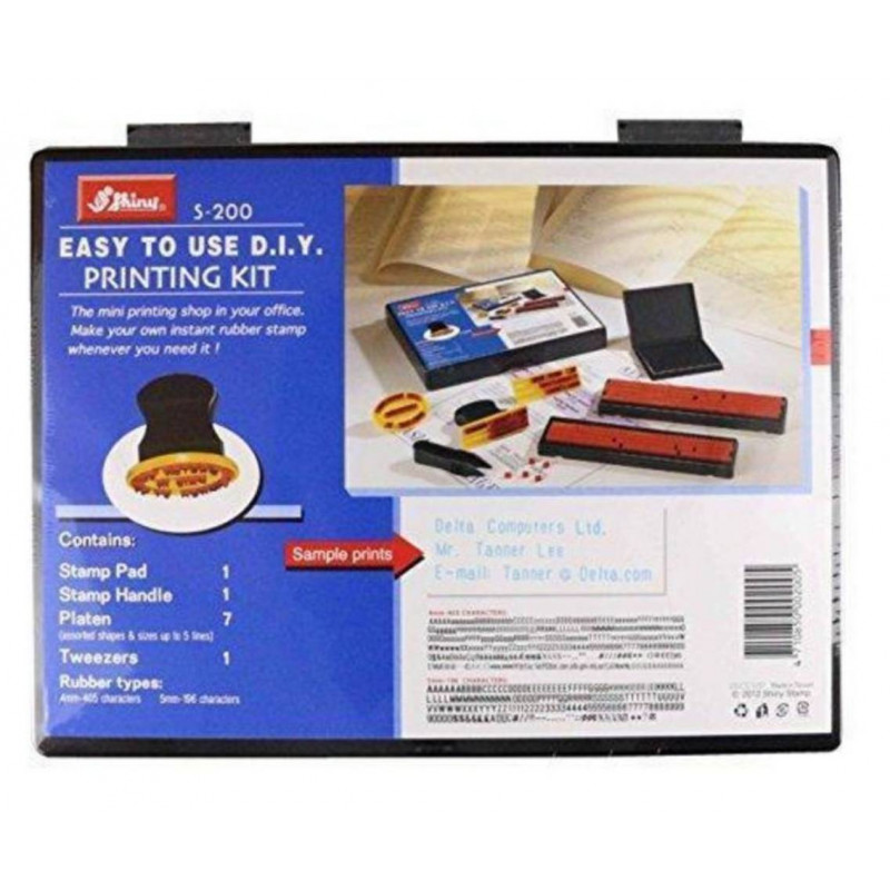 Self-inking Stamp Kit, DIY, Tweezers,2 Sets Type, BK Ink Pad