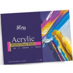 Campap Acrylic Painting Pad (A4,12 sheets,Linen Canvas Texture)CA36265