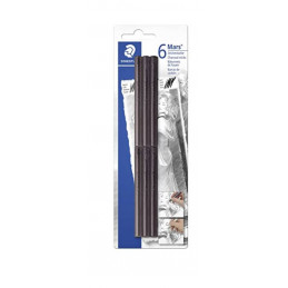 Staedtler Charcoal Sticks - 6 Sticks (Soft, Medium, Hard)