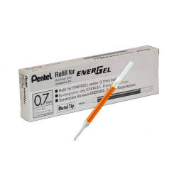 Pentel Pen Refill-LR7 for Energel 0.7mm Pens (Orange, Pack of 10)