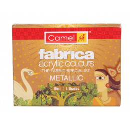 Camel Fabrica Acrylic Colours (10ml x 4 Shades,Metallic)