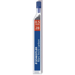 Staedtler Mars Micro Carbon Pencil Leads (0.5 mm, 2B,12 Leads) 250 05 2B