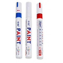 Sipa Permanent Paint Marker (3 Assorted Colours - Blue, Red, White,)