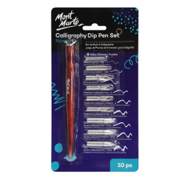 Mont Marte Calligraphy Dip Pen Set (9 Nibs-10pcs) MMCA0007