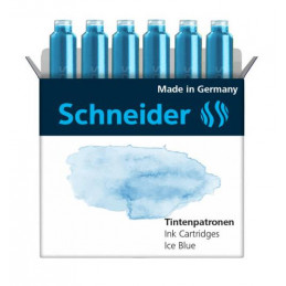 Schneider Pastel Ink Cartridges (Ice Blue,12 Pcs) For Schneider Fountain & Roller Cartridge Pens