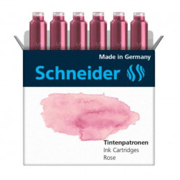 Schneider Pastel Ink Cartridges (Rose,12 Pcs) For Schneider Fountain & Roller Cartridge Pens