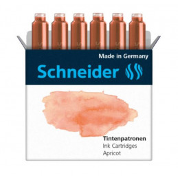 Schneider Pastel Ink Cartridges (Apricot,6 Pcs) For Schneider Fountain & Roller Cartridge Pens