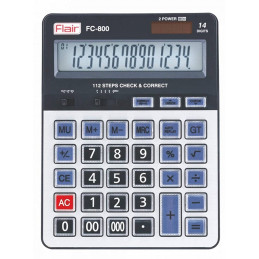 Flair FC-800 Desktop Calculator with Large LCD Display (14 Digits)