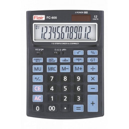 Flair FC-600 Desktop Calculator with Large LCD Display (12 Digits)