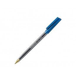 Staedtler Stick 430 M- 3 Medium Ballpoint Pen - Transparent Body, Blue Ink, Pack Of 10