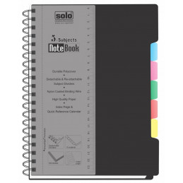 Solo 5 Subjects Note Book - 300 Pages, A5 (NB553)