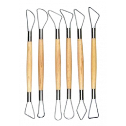 Offimart Double Ended Wooden Clay Tools, Clay Sculpting Tools (6pcs)