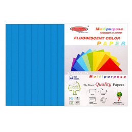 Bambalio Fluorescent Colour Paper (Neon Blue, 80 GSM, 200 Sheets,A4 Size) BFP-100