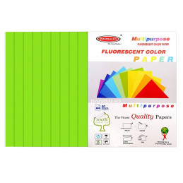 Bambalio Fluorescent Colour Paper (Neon Green, 80 GSM, 200 Sheets,A4 Size) BFP-100