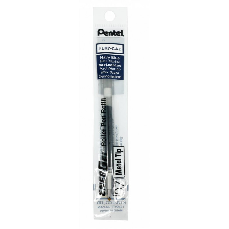 Pentel Pen Refill-LR7 for Energel 0.7mm Pens (Navy Blue, Pack of 10)