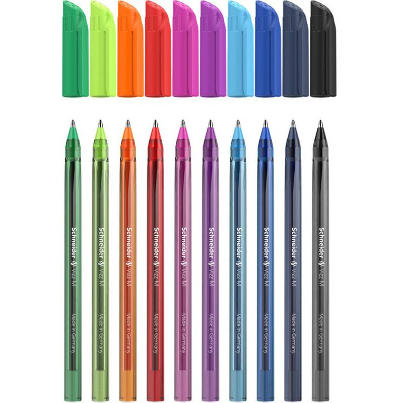 Schneider Vizz Medium Ball Point Pen (10 Assorted Colours)