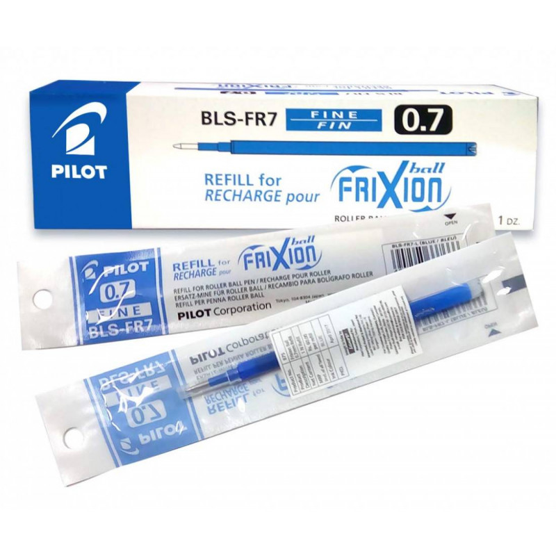 Pilot Frixion Roller Ball Pen Refill (Blue,0.7mm,Pack of 5)
