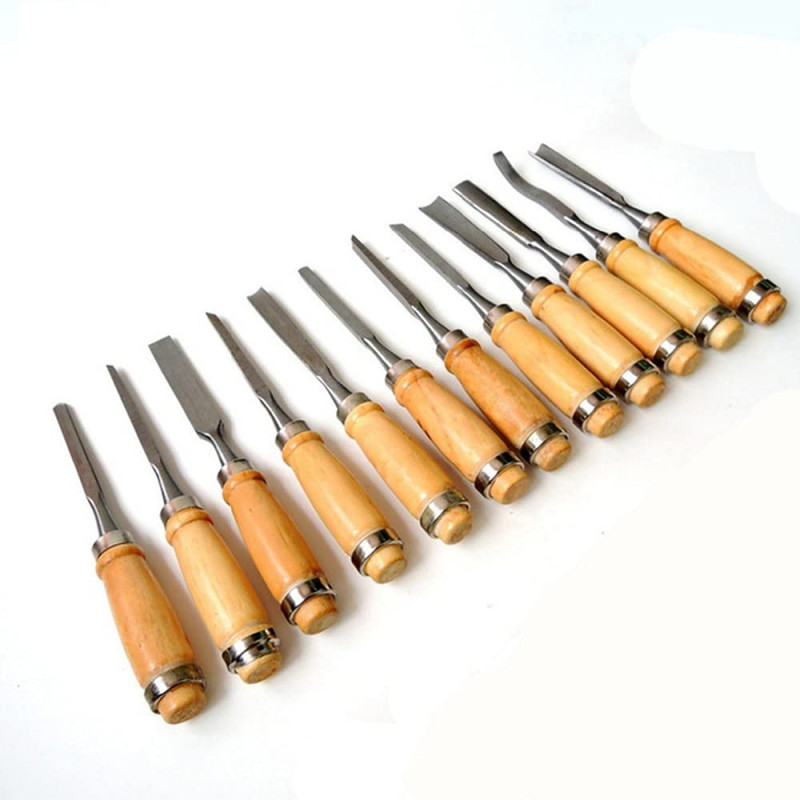 Hemi Professional Wood Carving Chisel Set - 12 Piece Sharp Woodworking ...