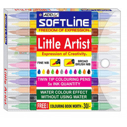 Add Gel Softline Little Artist Colouring Pen - Twin Tip Brush Pen Set (12 Colours)