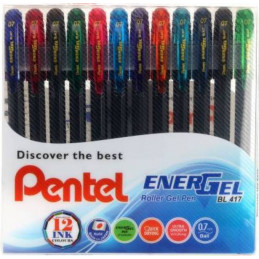 Pentel Energel Multi Colour Roller Gel pens (12 Colours,0.7mm)