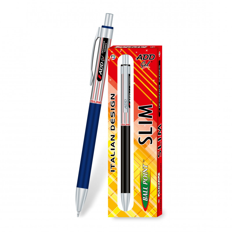 Add Gel Slim Ball Pen ( Blue, Pack of 10)