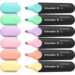 Schneider Pastel Job Highlighter Set (6 Colours Pack- Lavendar, Mint,Peach,Turquoise,Light Pink,Vanila)