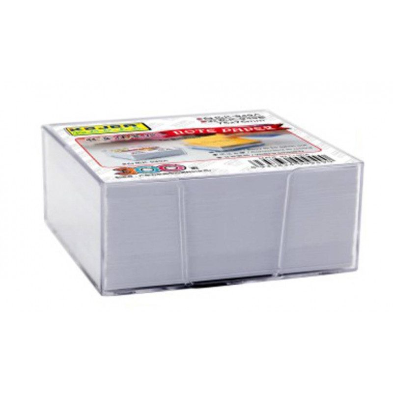 Kejea Note Paper (White, 90 X90mm) - Cubic pad in Acrylic Container - 90 X90 mm