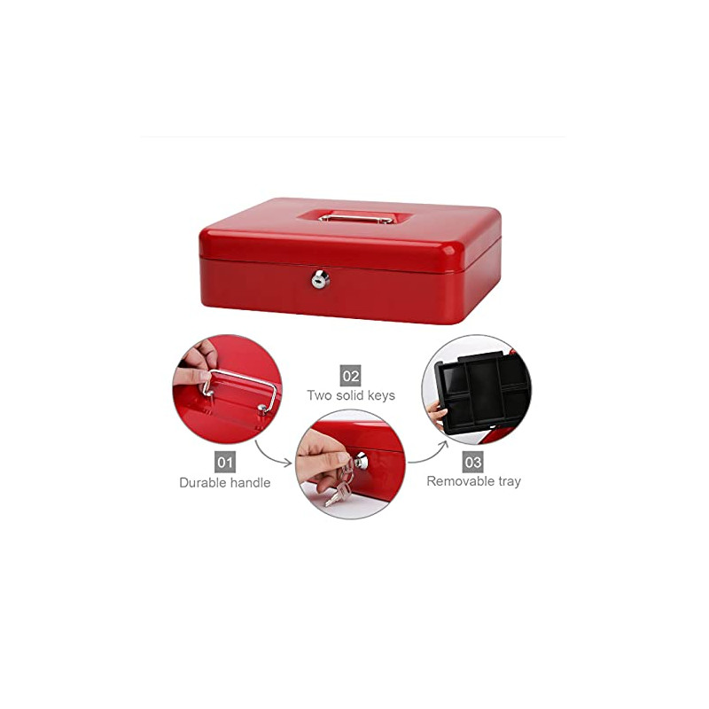 Dingli Metal Cash Box (9004) - 310x 240 x 90 mm